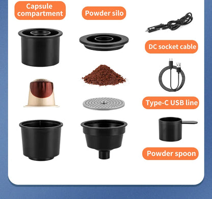 3-in-1 Portable Coffee Maker for Capsule Coffee