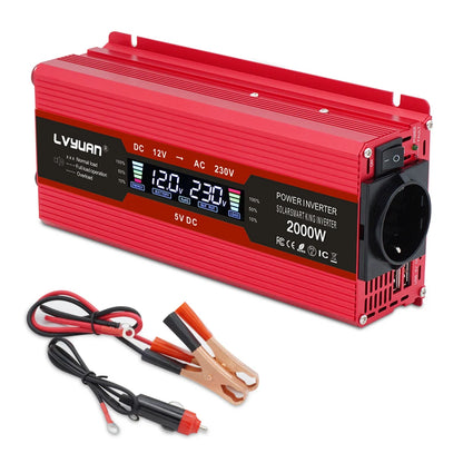 LCD Display Power Inverter 1500W/2000W/2600W Car Inversor DC12V to AC220V