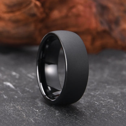 Black Tungsten Carbide Men's Ring 8mm