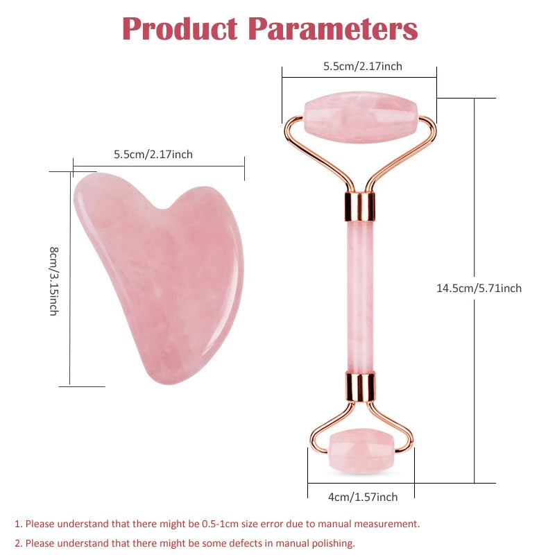 Natural Rose Quartz Jade Roller