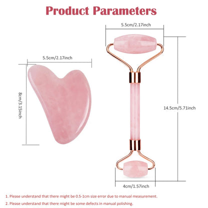 Natural Rose Quartz Jade Roller