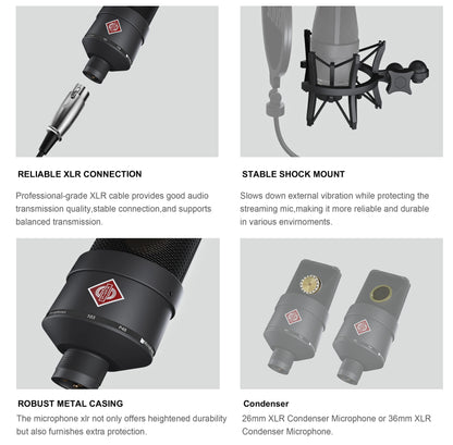 Professional Cardioid Studio Mic for Recording, Podcasting