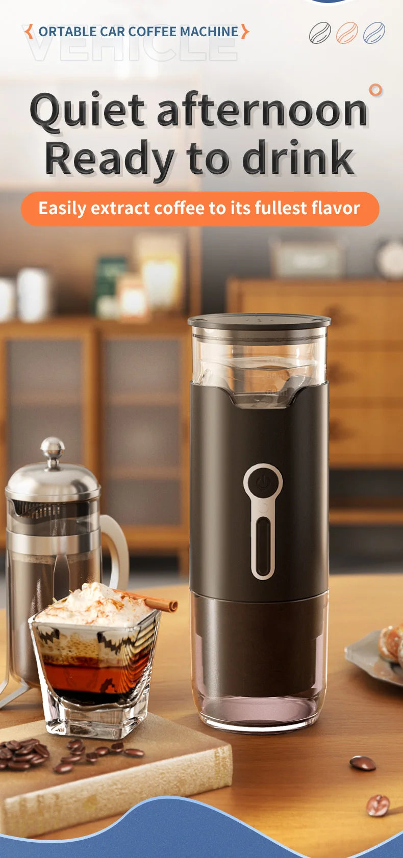 3-in-1 Portable Coffee Maker for Capsule Coffee