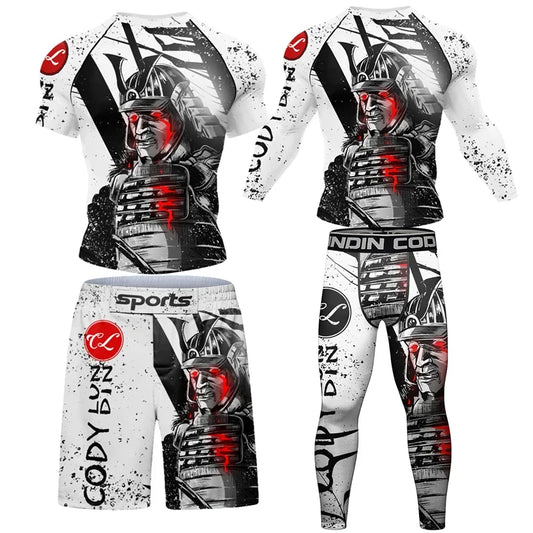 New Men Rashguard MMA T-shirt +Pants