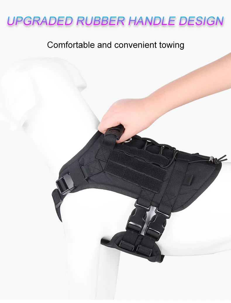 Tactical Dog Harness with Handle and Leash Military