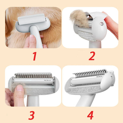 Pet Knot Untangling Comb with Anti-static Cloth  Flip-top Hair