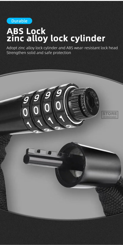 WEST BIKING Combination Bike Chain Lock