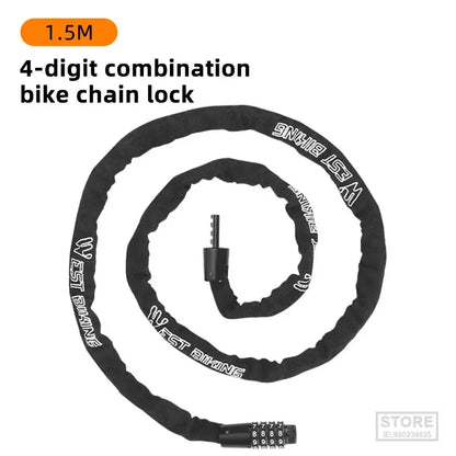 WEST BIKING Combination Bike Chain Lock