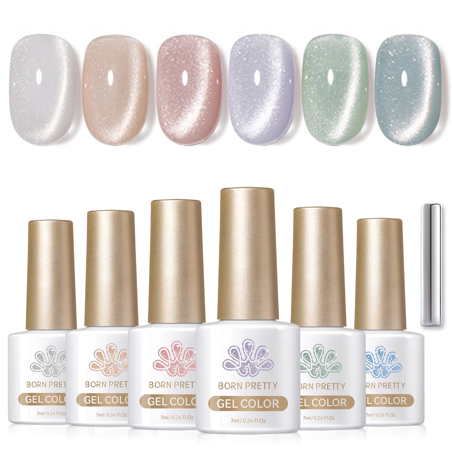 BORN PRETTY 6pcs/set Cat Magnetic Gel Nail