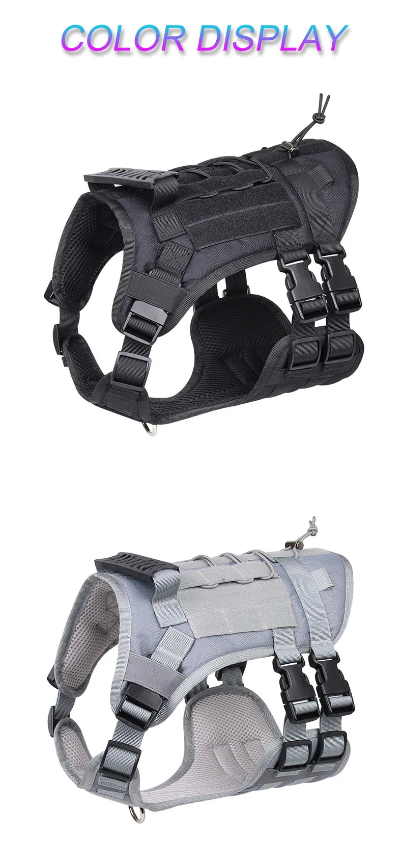 Tactical Dog Harness with Handle and Leash Military