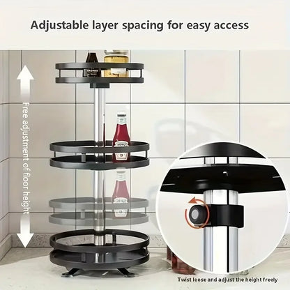 3-Tier Metal Rotating Organizer Spice Rack Seasonings