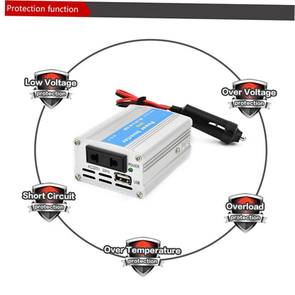 Portable Car Power Inverter 200W DC 12V to AC 220V Charger Converter