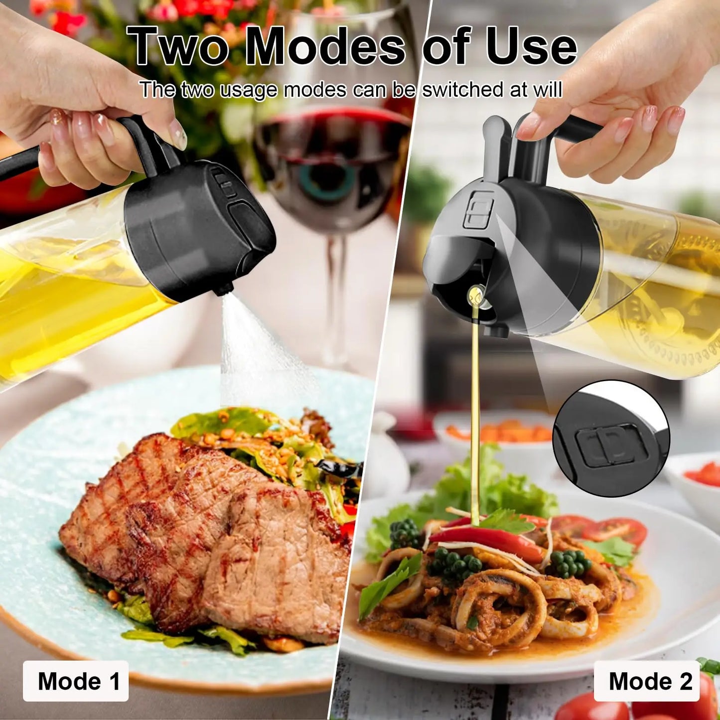 Oil Spray 2-in-1 Glass Household Kitchen Oil Spray