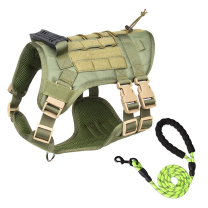 Tactical Dog Harness with Handle and Leash Military