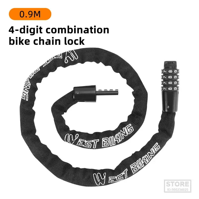 WEST BIKING Combination Bike Chain Lock