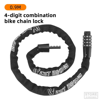 WEST BIKING Combination Bike Chain Lock