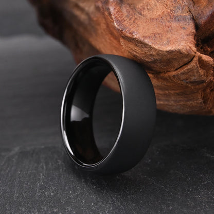 Black Tungsten Carbide Men's Ring 8mm