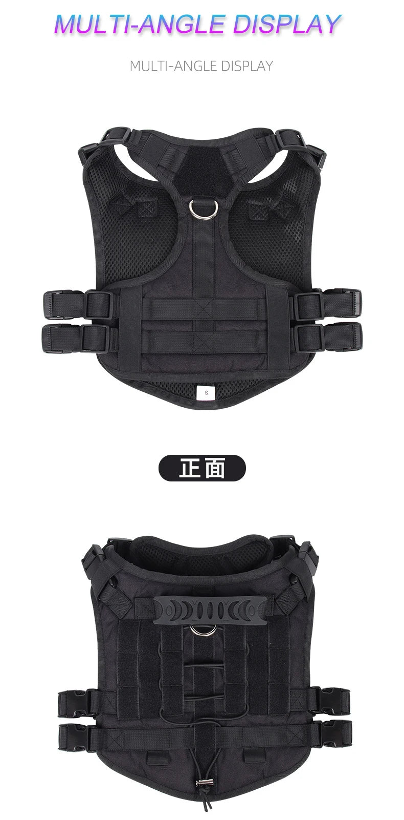Tactical Dog Harness with Handle and Leash Military