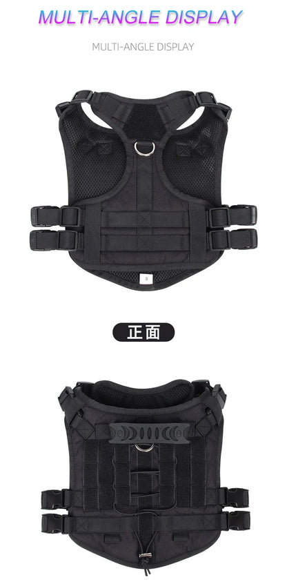 Tactical Dog Harness with Handle and Leash Military
