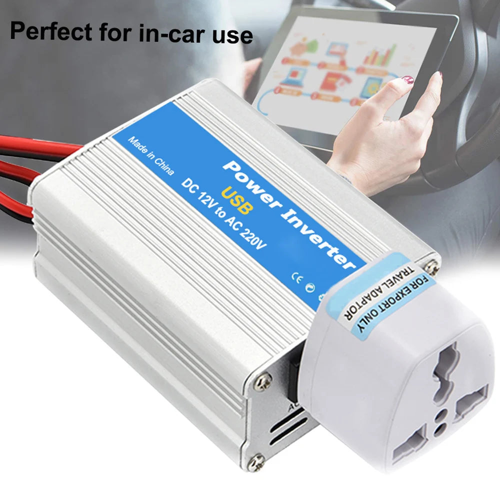Portable Car Power Inverter 200W DC 12V to AC 220V Charger Converter