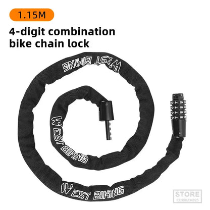 WEST BIKING Combination Bike Chain Lock