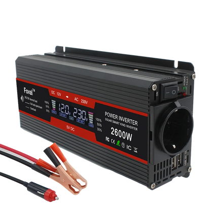 LCD Display Power Inverter 1500W/2000W/2600W Car Inversor DC12V to AC220V