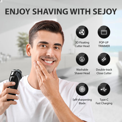 SEJOY Shaver Men USB Electric Shaver Powerful