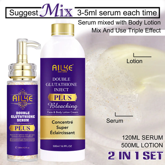 AILKE Double Glutathione Plus Moisturizing Hydrating Body & Skin Whiten Lotion