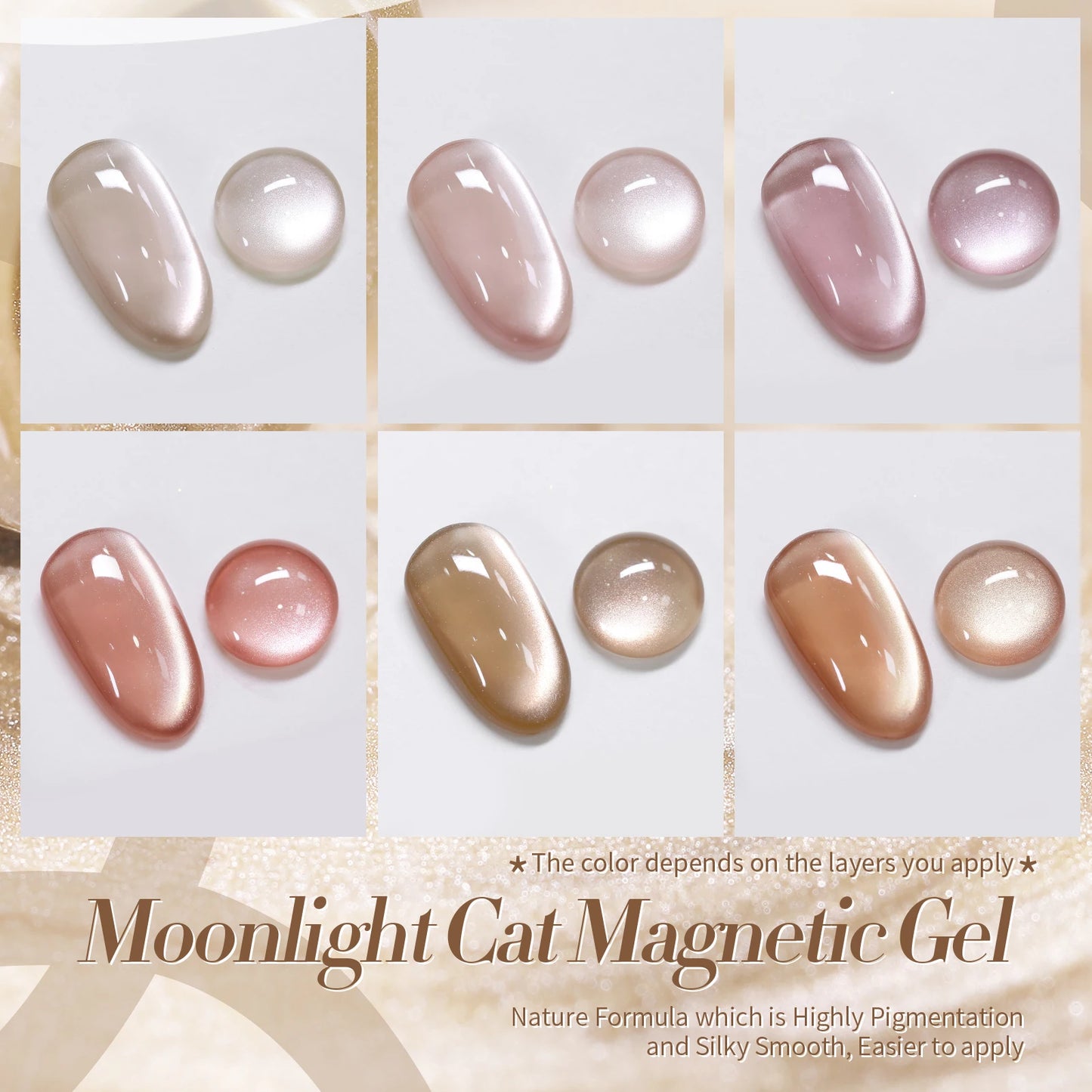 BORN PRETTY 6pcs/set Cat Magnetic Gel Nail