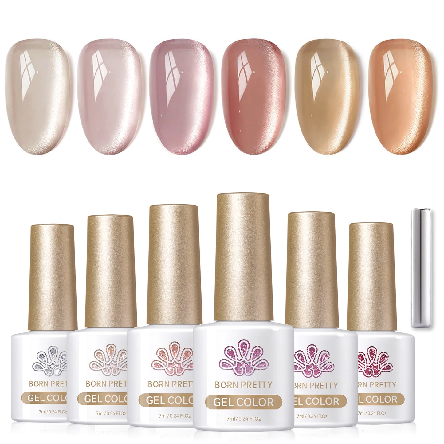 BORN PRETTY 6pcs/set Cat Magnetic Gel Nail