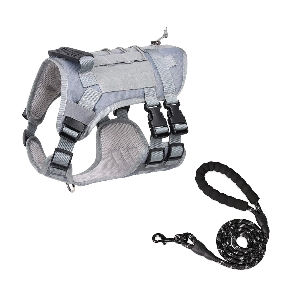 Tactical Dog Harness with Handle and Leash Military