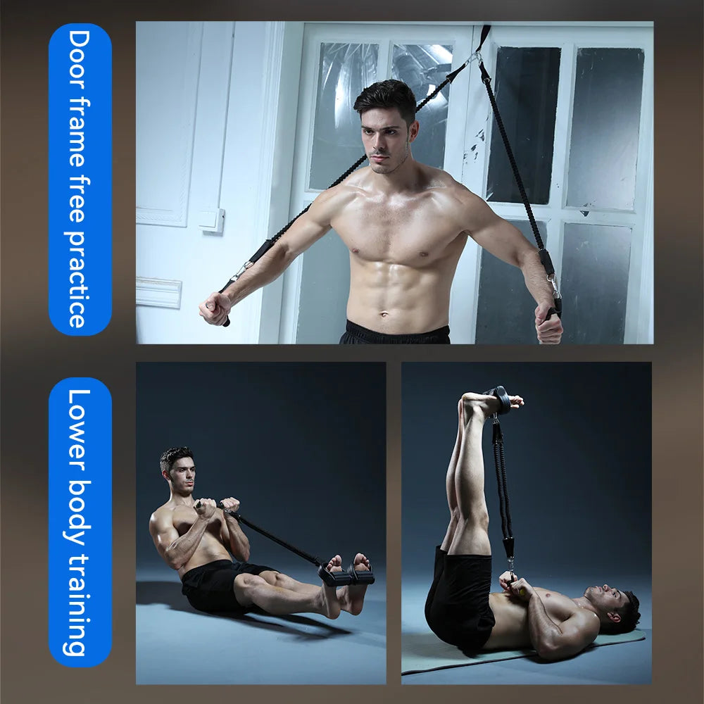 Man Tension Rope Woman Yoga