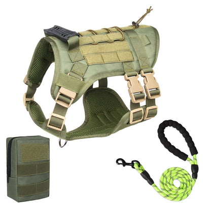 Tactical Dog Harness with Handle and Leash Military