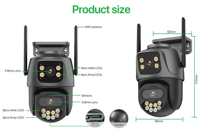 External Wifi PTZ Camera Dual Lens 4K 8MP HD Outdoor