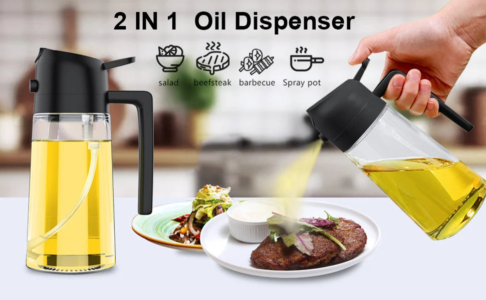 Oil Spray 2-in-1 Glass Household Kitchen Oil Spray