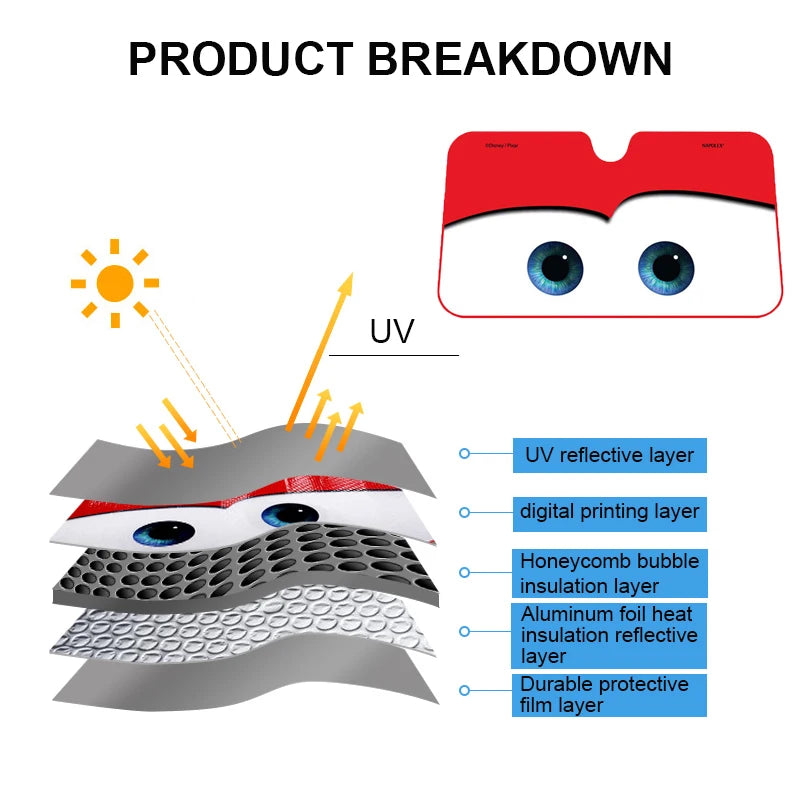 6 Colors Eyes Heated Windshield Sunshade Car Window