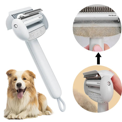 Pet Knot Untangling Comb with Anti-static Cloth  Flip-top Hair