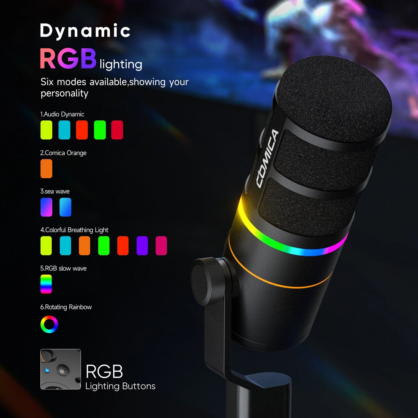 RGB Dynamic Wired Microphone Gaming