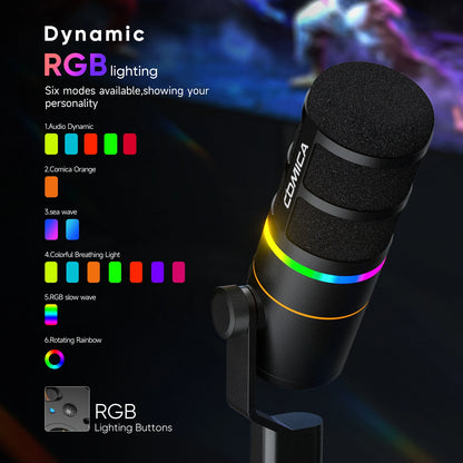 RGB Dynamic Wired Microphone Gaming