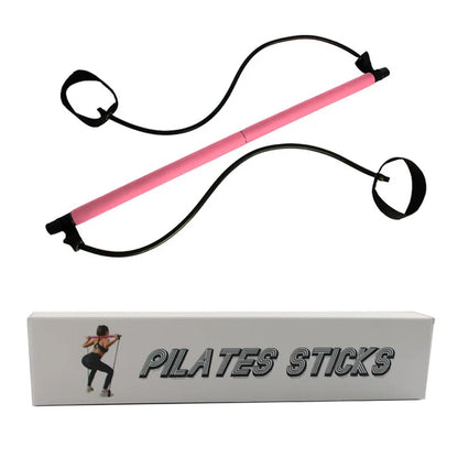 Yoga Pilates Bar Stick with Resistance Band