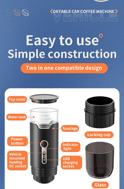 3-in-1 Portable Coffee Maker for Capsule Coffee