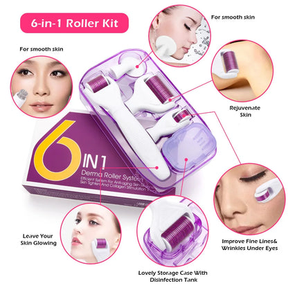 6 in 1 Microneedle Derma Roller Kit for Face Eye Body 3