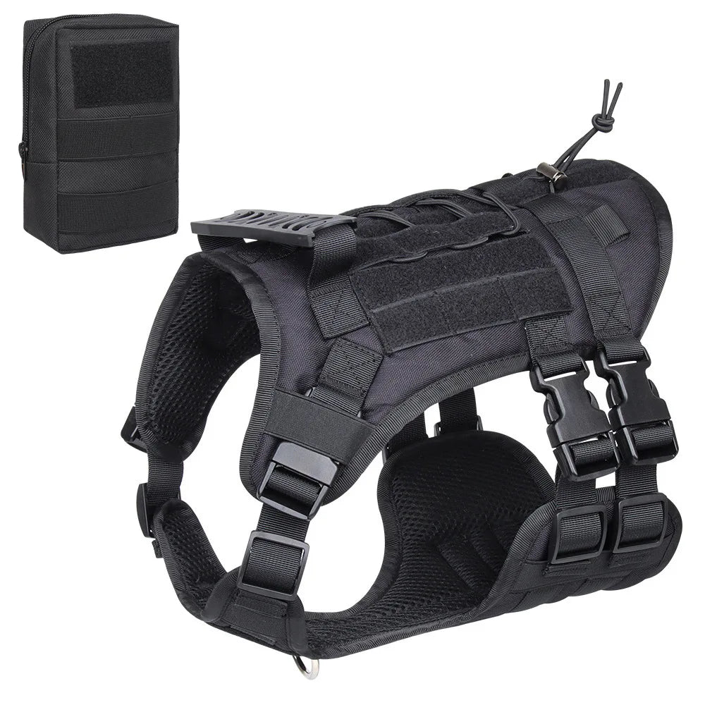 Tactical Dog Harness with Handle and Leash Military