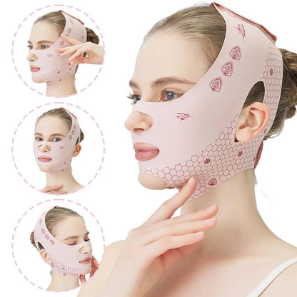 Pink Face Lift Bandage With Full Face Mask
