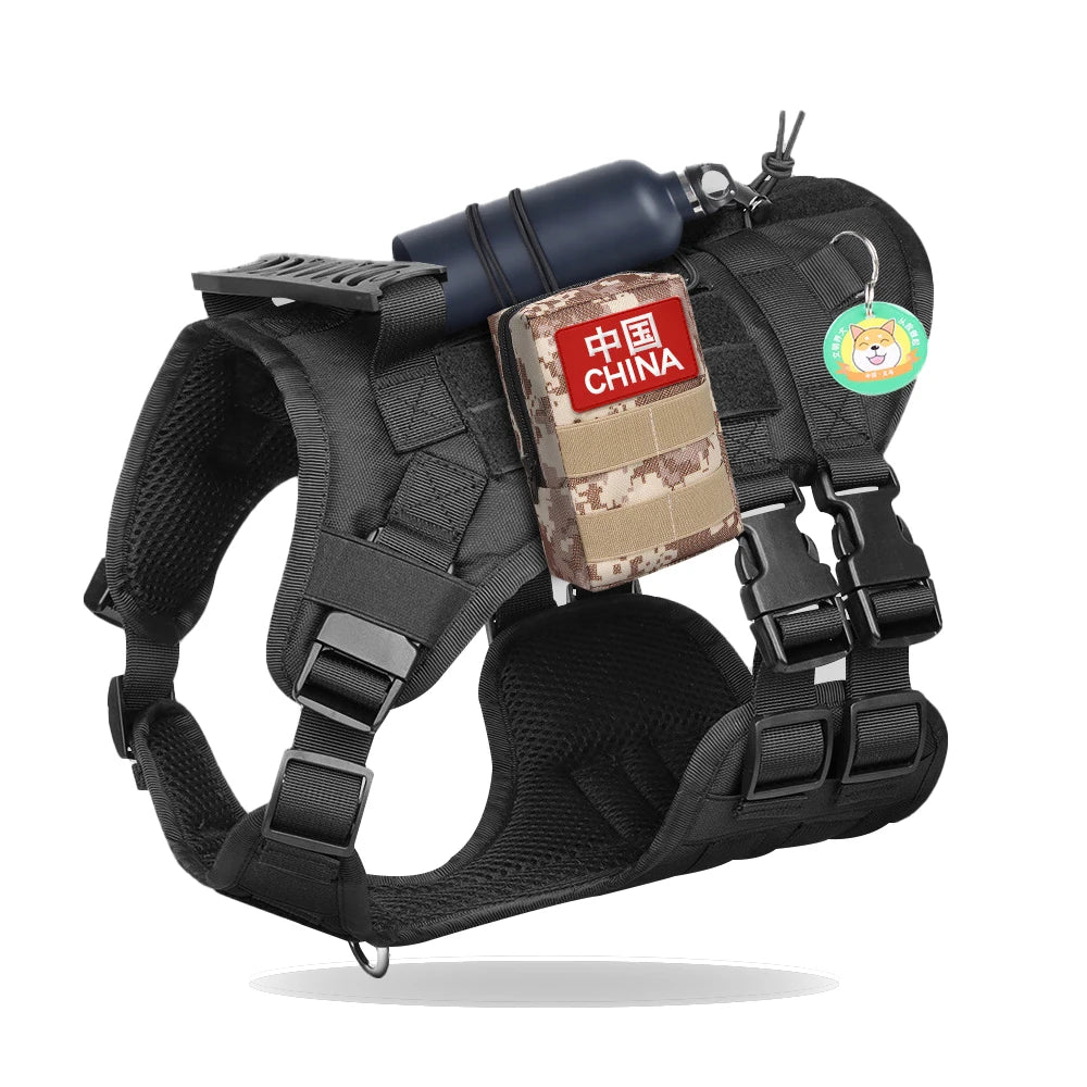 Tactical Dog Harness with Handle and Leash Military
