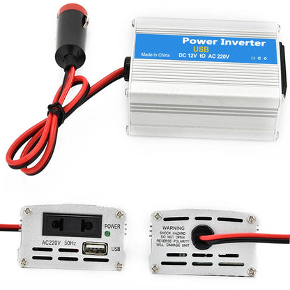 Portable Car Power Inverter 200W DC 12V to AC 220V Charger Converter