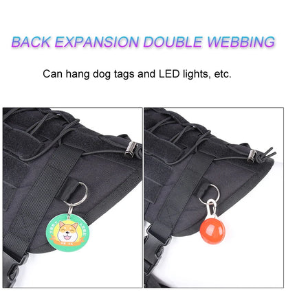 Tactical Dog Harness with Handle and Leash Military
