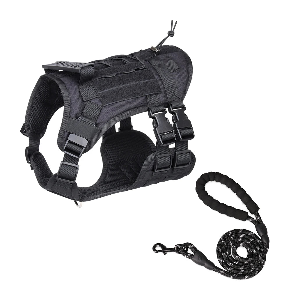 Tactical Dog Harness with Handle and Leash Military