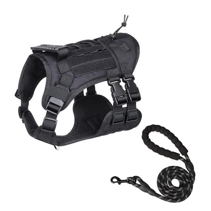 Tactical Dog Harness with Handle and Leash Military