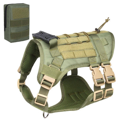 Tactical Dog Harness with Handle and Leash Military